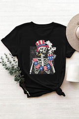 4th Of July Skeleton T-shirt For Women